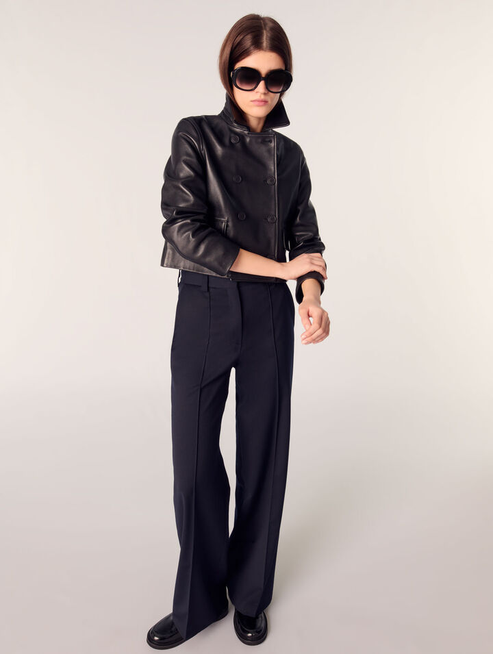 Suit trousers with pintucks