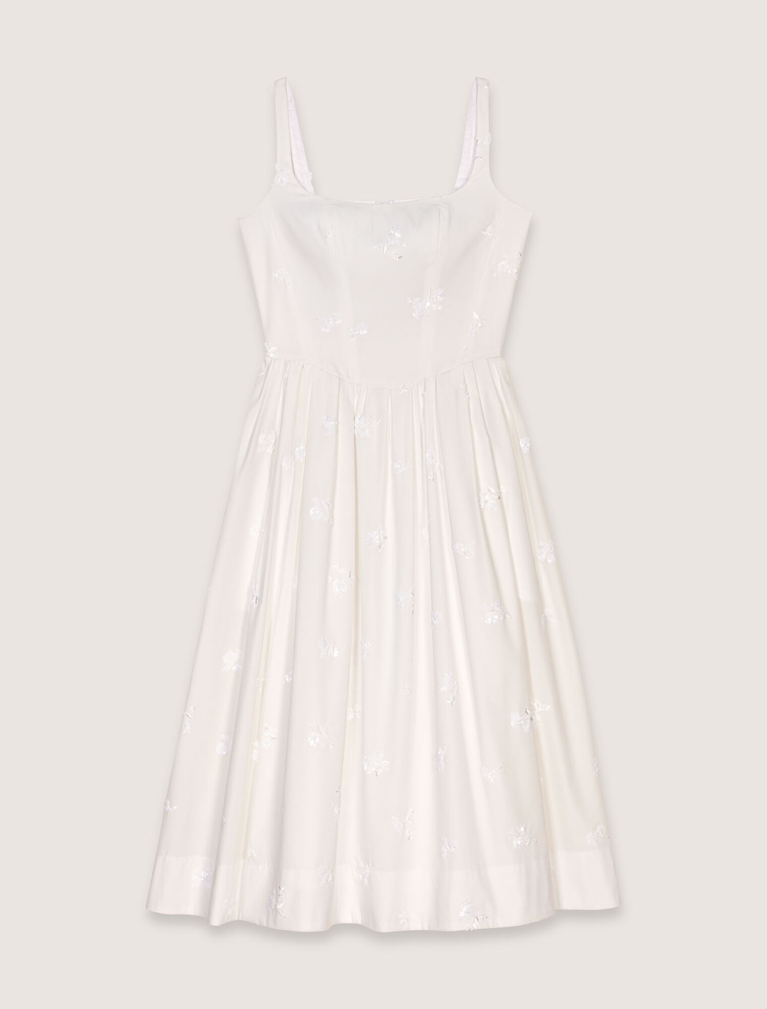 Embroidered cotton midi dress