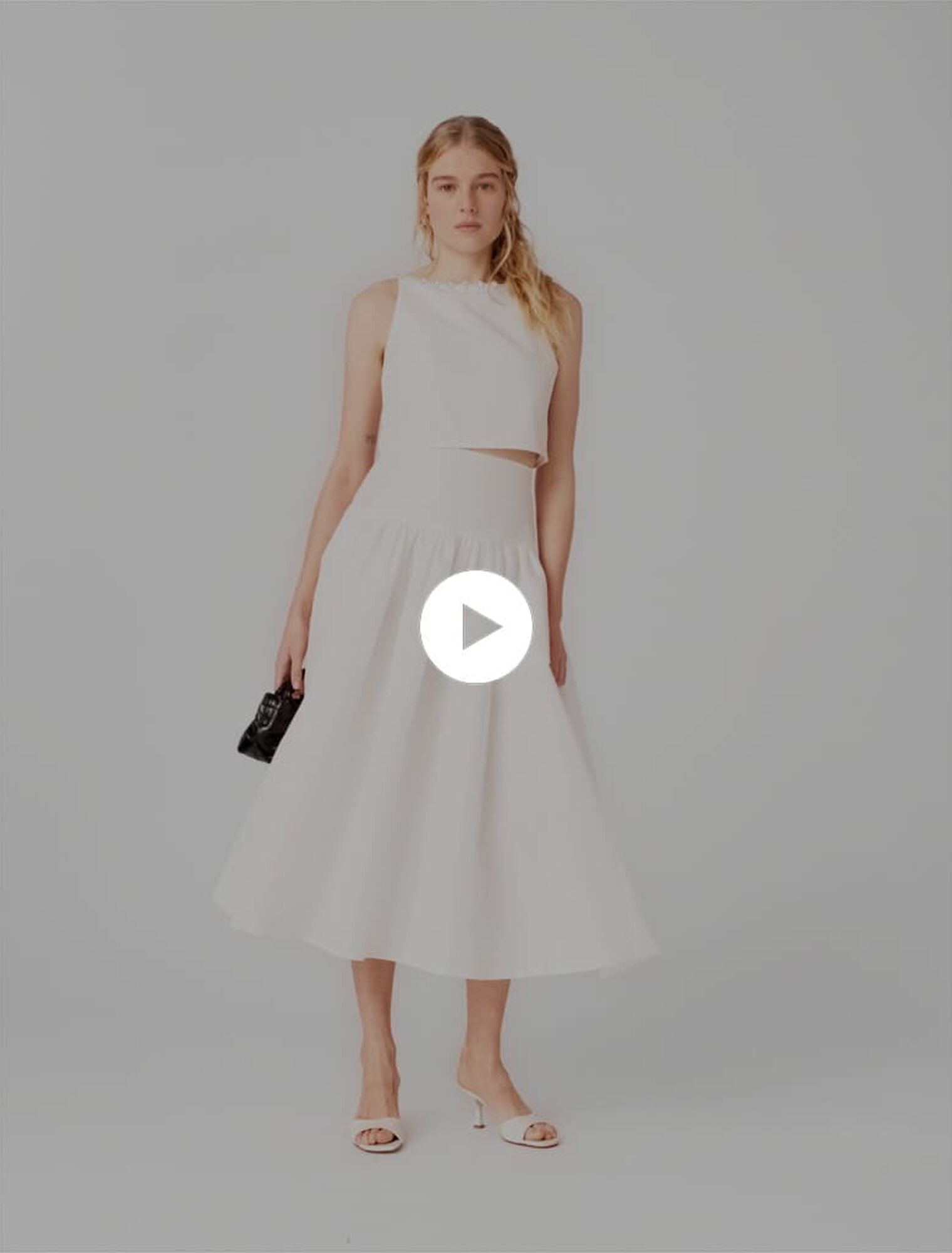 Jewelled collar taffeta crop top