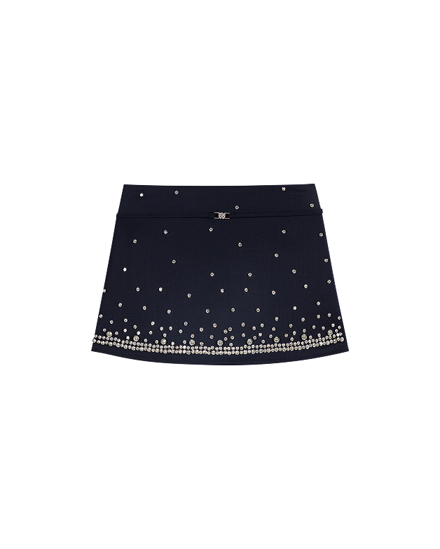 Trompe-l'Œil Shorts with Rhinestones