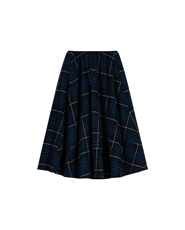 Long Checked Skirt