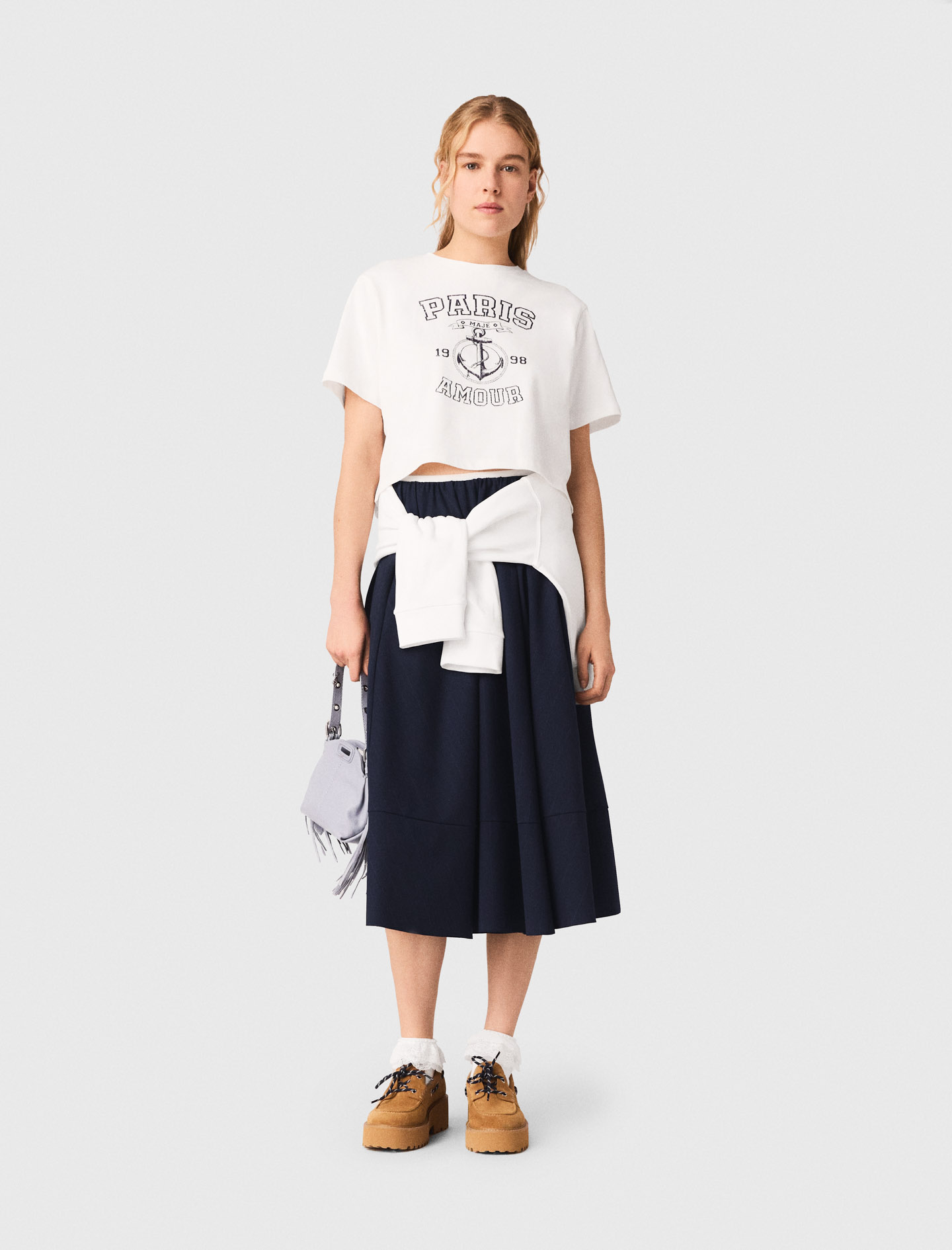 Sailor-print T-Shirt - White - Size 6 - Maje