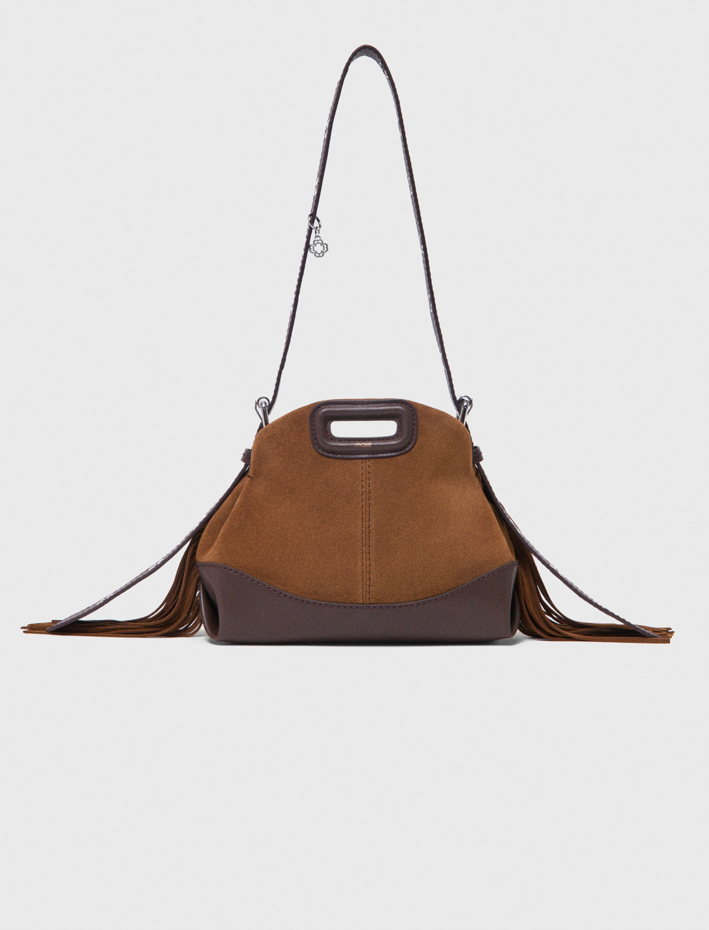 Leather and suede Miss M Mini bag Camel/Brown for Women | Maje