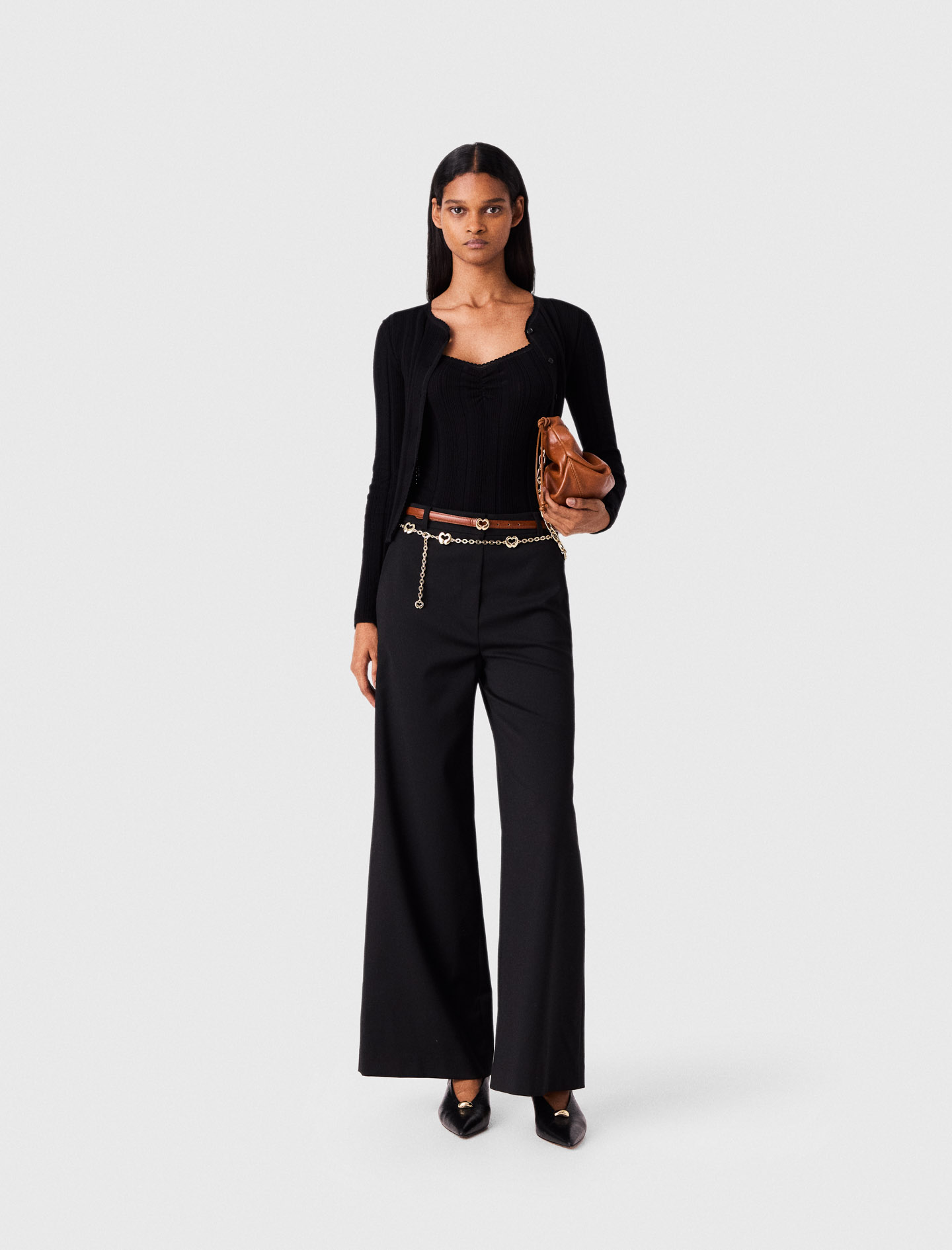 Flared Trousers - Black - Size 8 - Maje