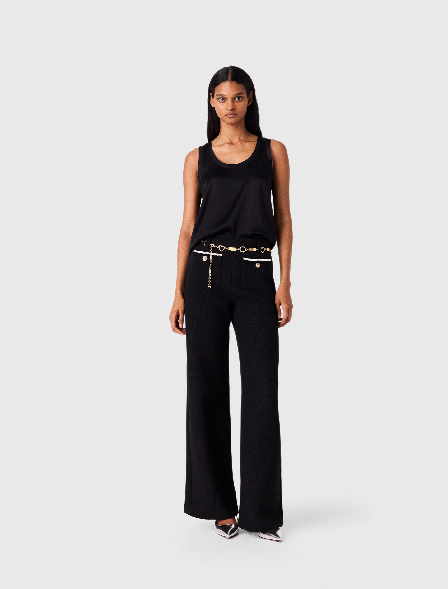 Silk Tank Top - Black - Size 10 - Maje