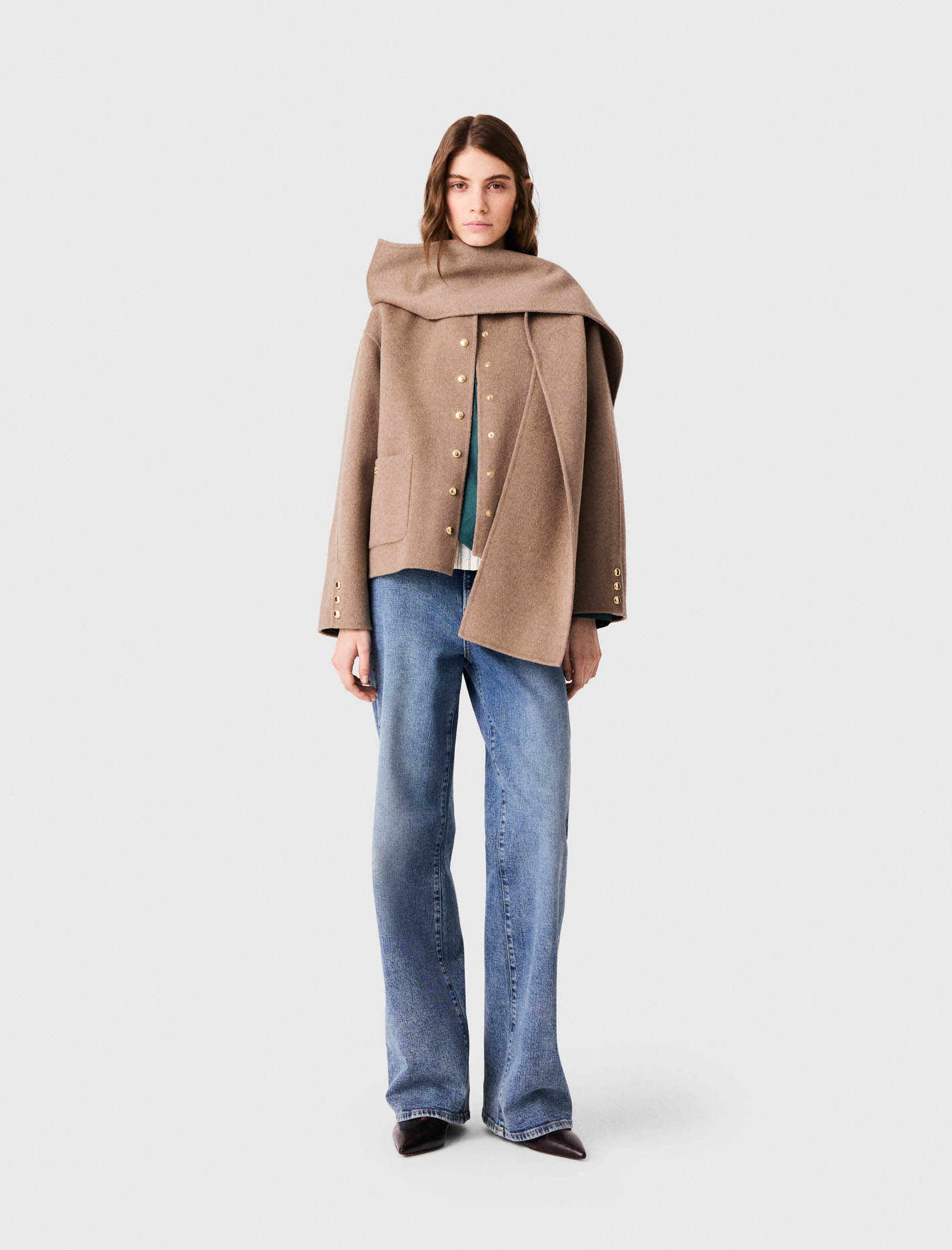 Short Double-faced Coat - Beige - Size 6 - Maje