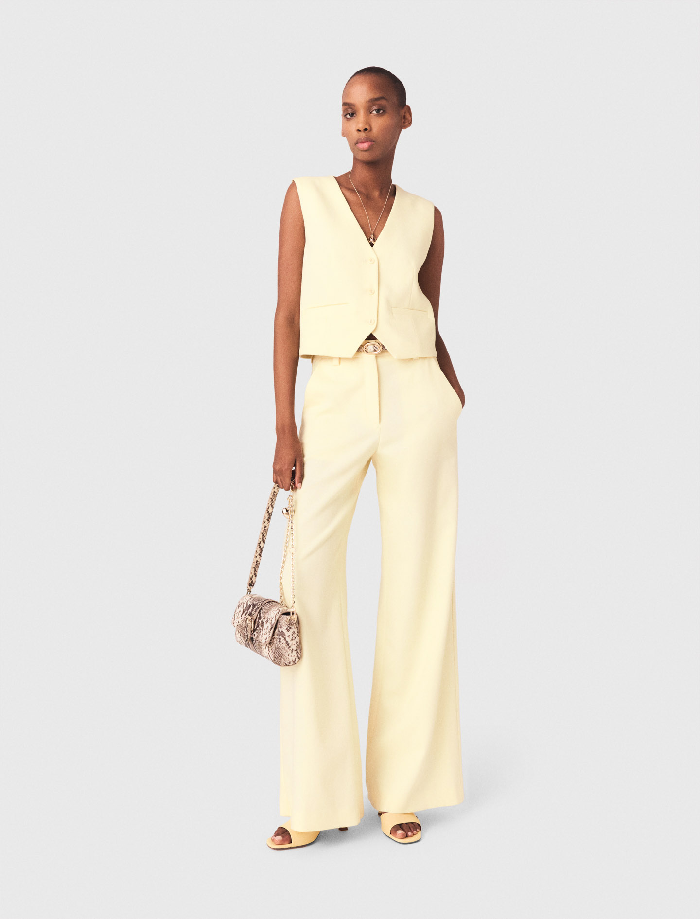 Suit Trousers - Yellow - Size 12 - Maje