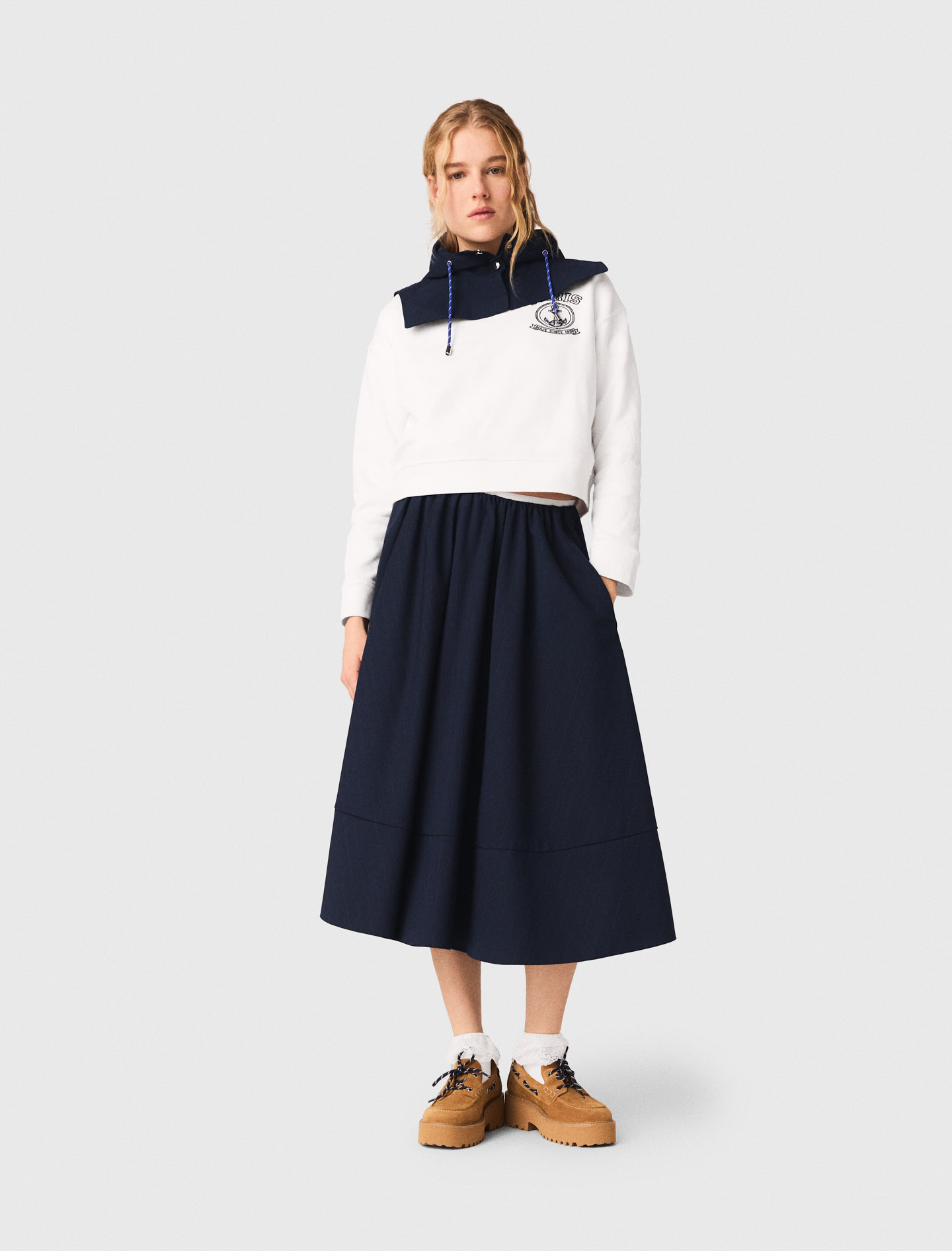 Sailor Print Sweatshirt - White - Size 10 - Maje