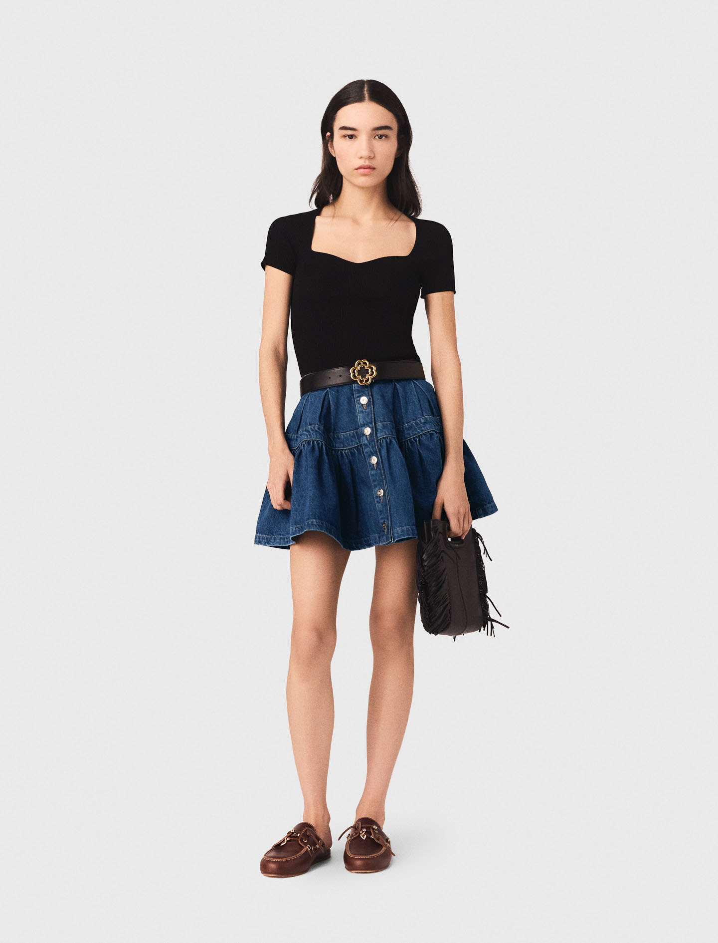 Knit Top - Black - Size 10 - Maje