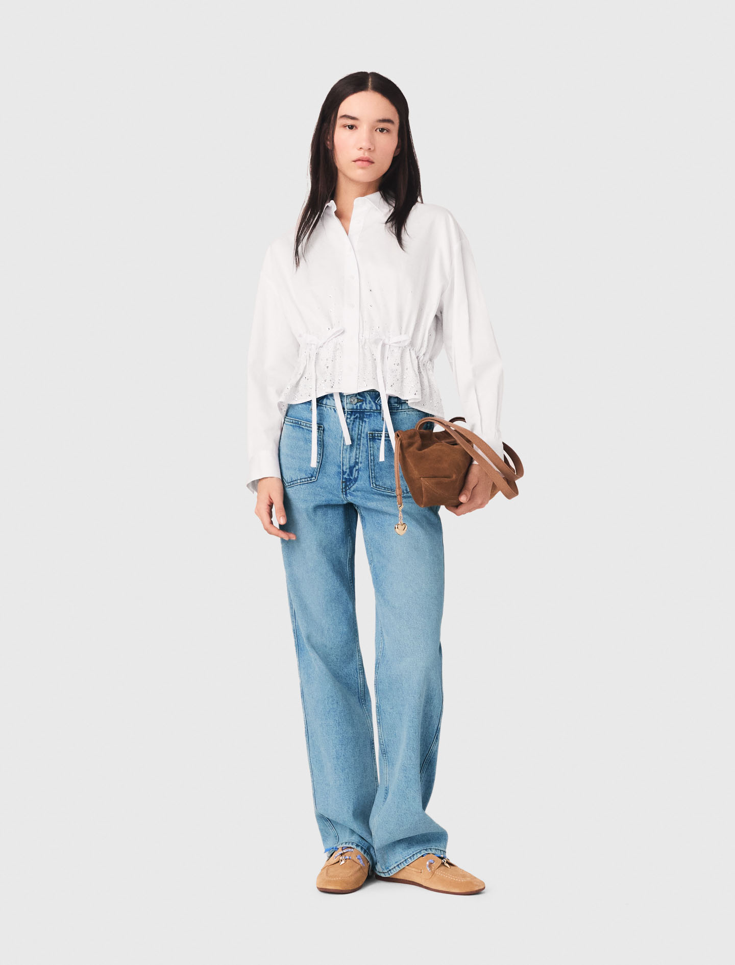 Straight Jeans With Chains - Blue - Size 12 - Maje