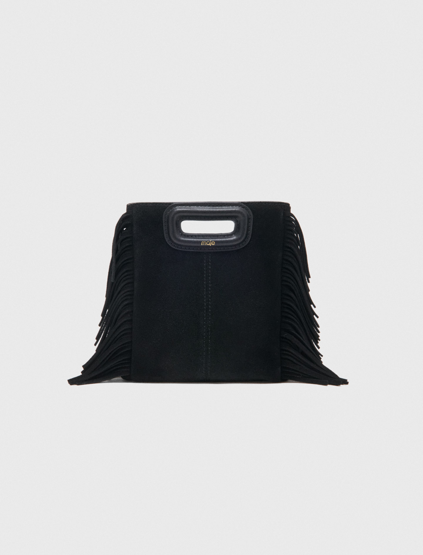 Suede Mini M Bag - Black - Maje