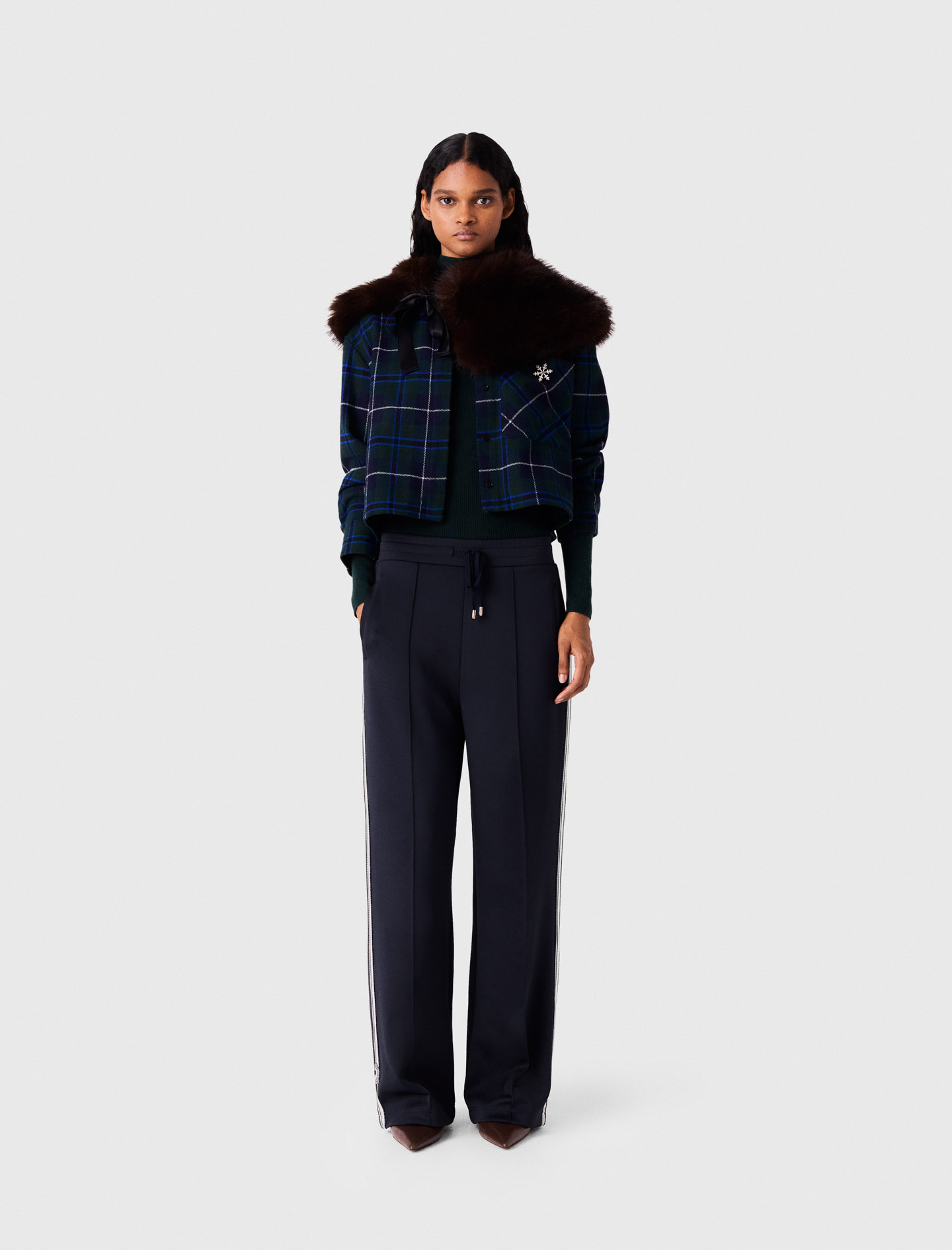 Jersey Trousers - Navy - Size 6 - Maje