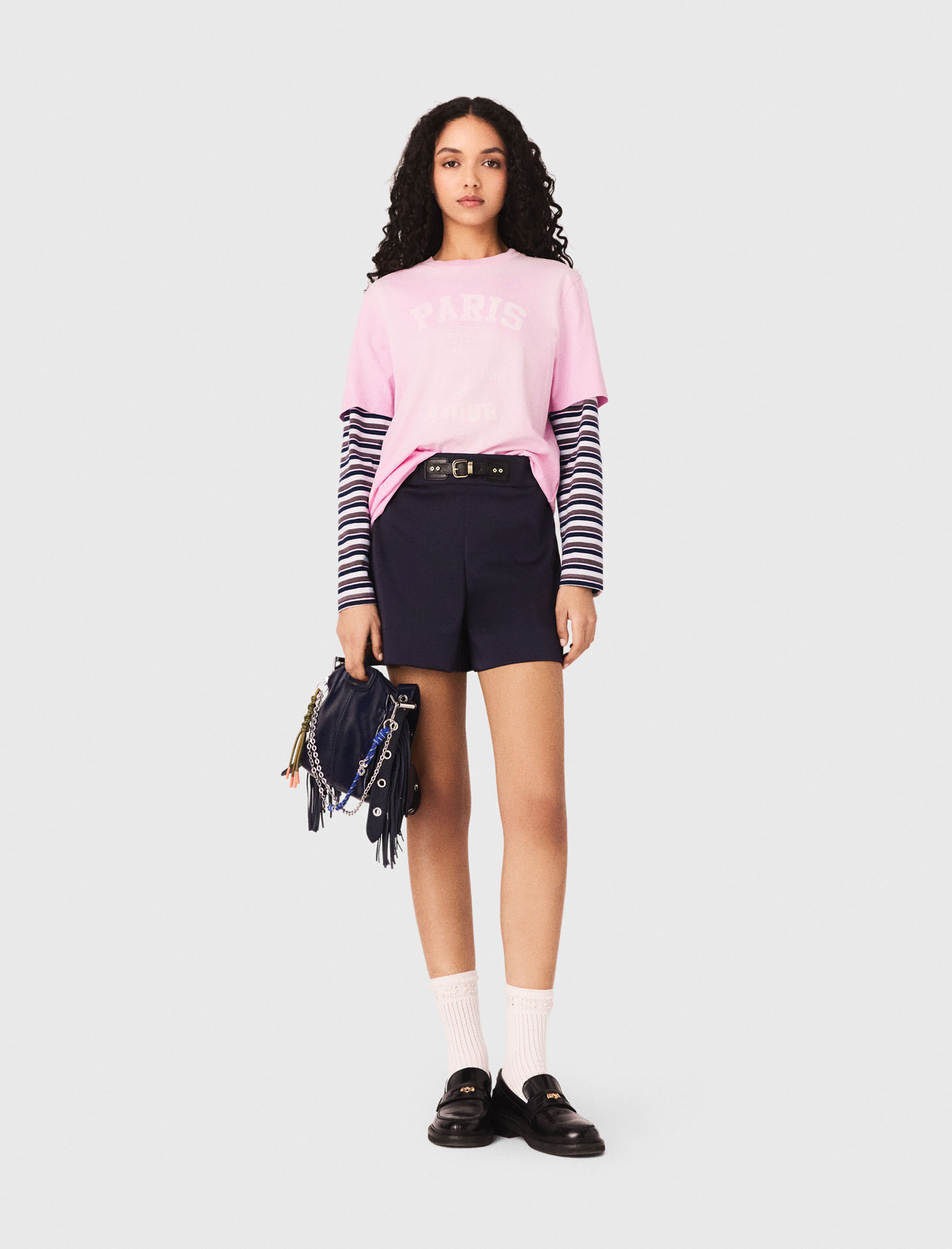 Nautical Print T-Shirt - Pink - Size 6 - Maje