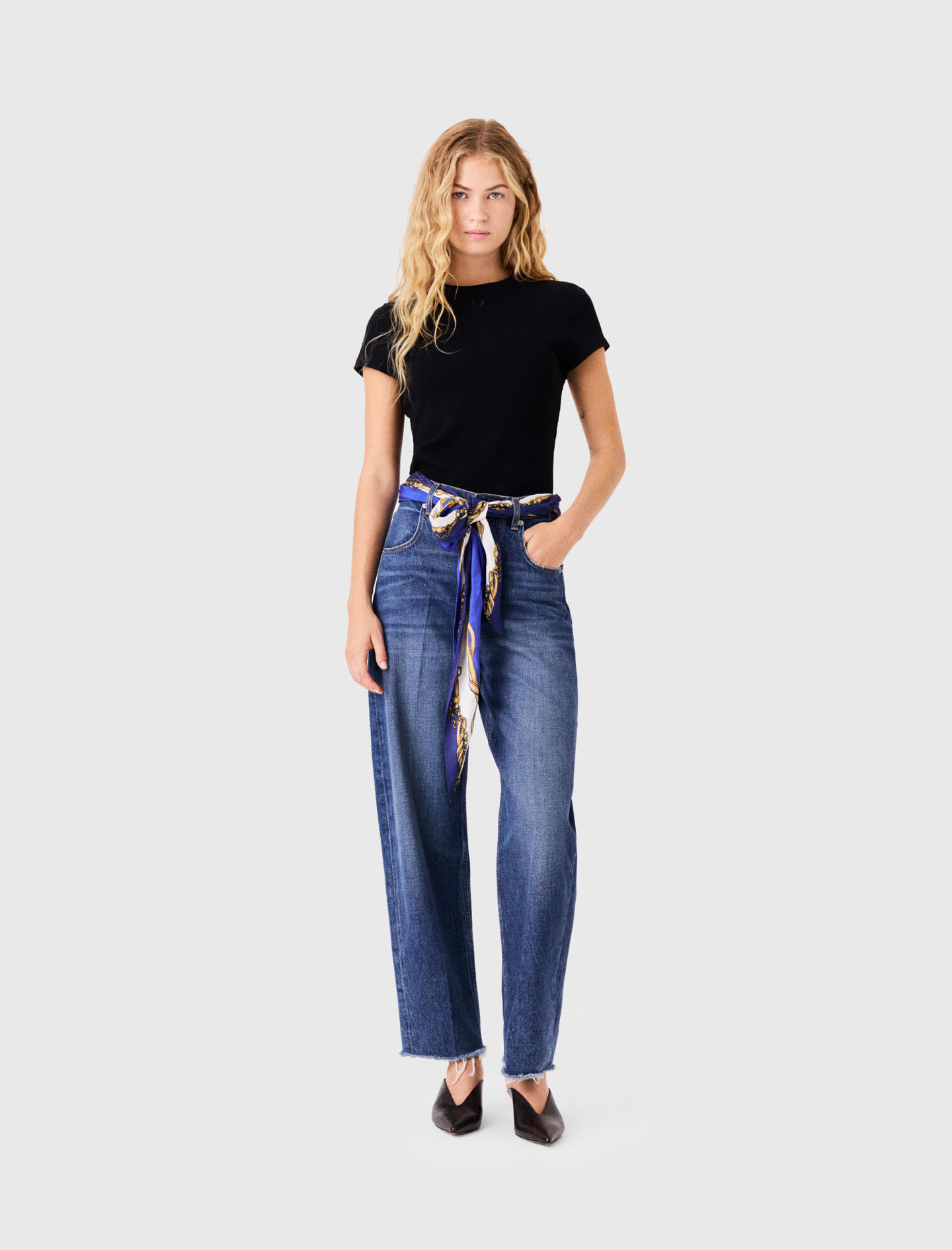 Cotton T-Shirt - Black - Size 6 - Maje