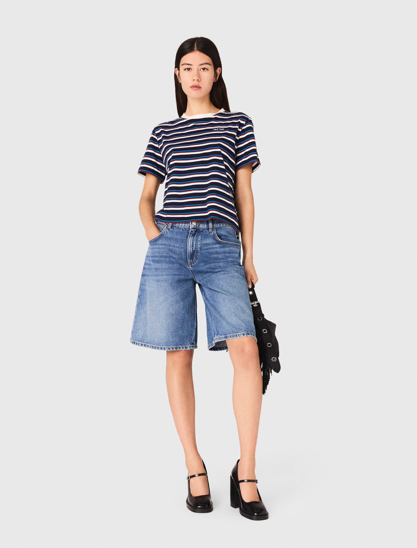 Maje Striped T-shirt In Multi