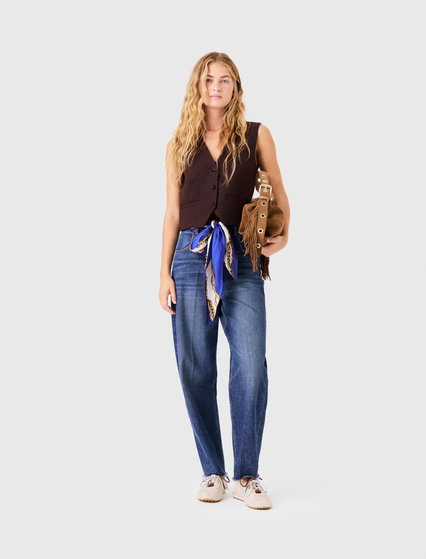 Carrot Jeans With Twilly - Blue - Size 14 - Maje