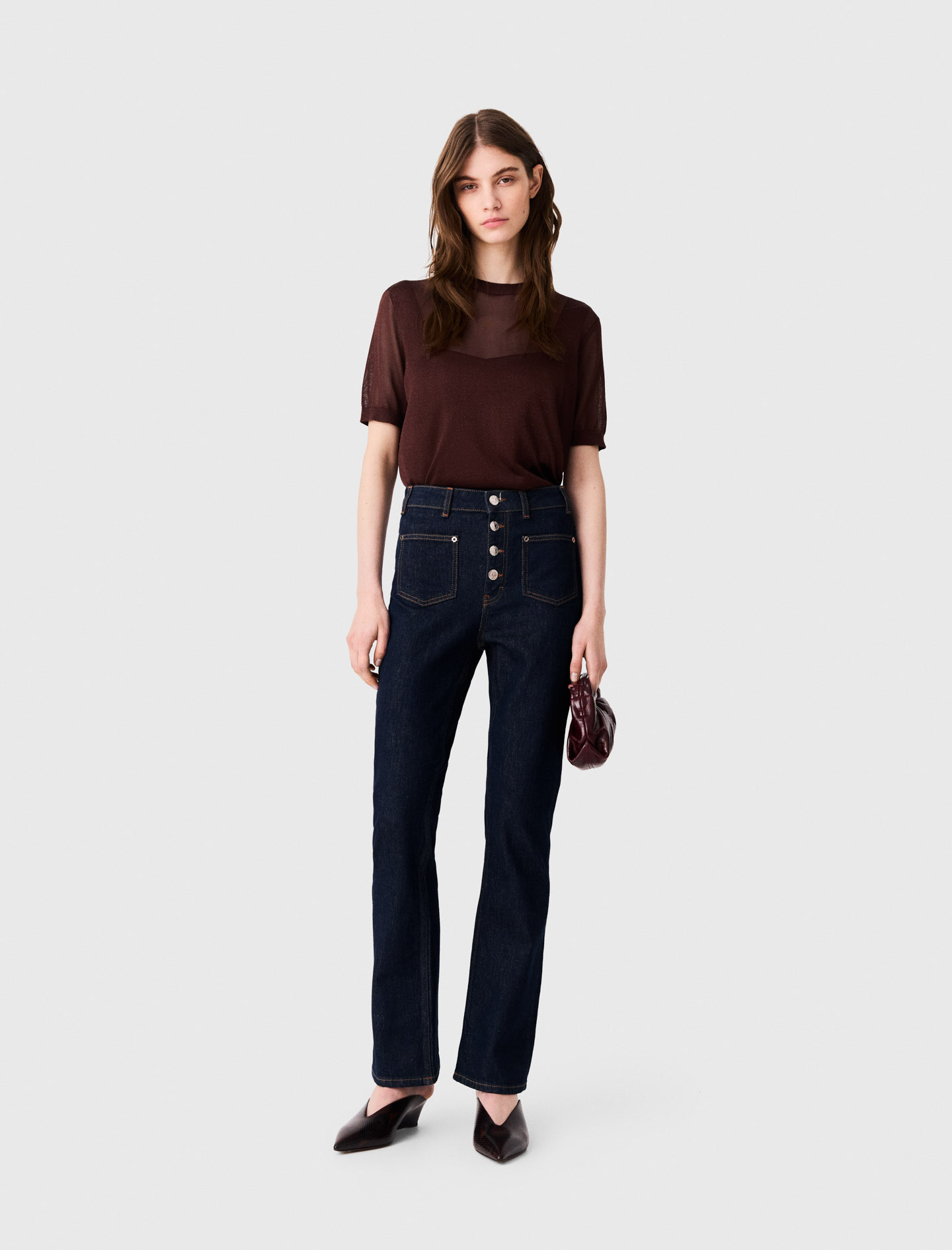 Denim Jeans With Pockets - Blue - Size 10 - Maje