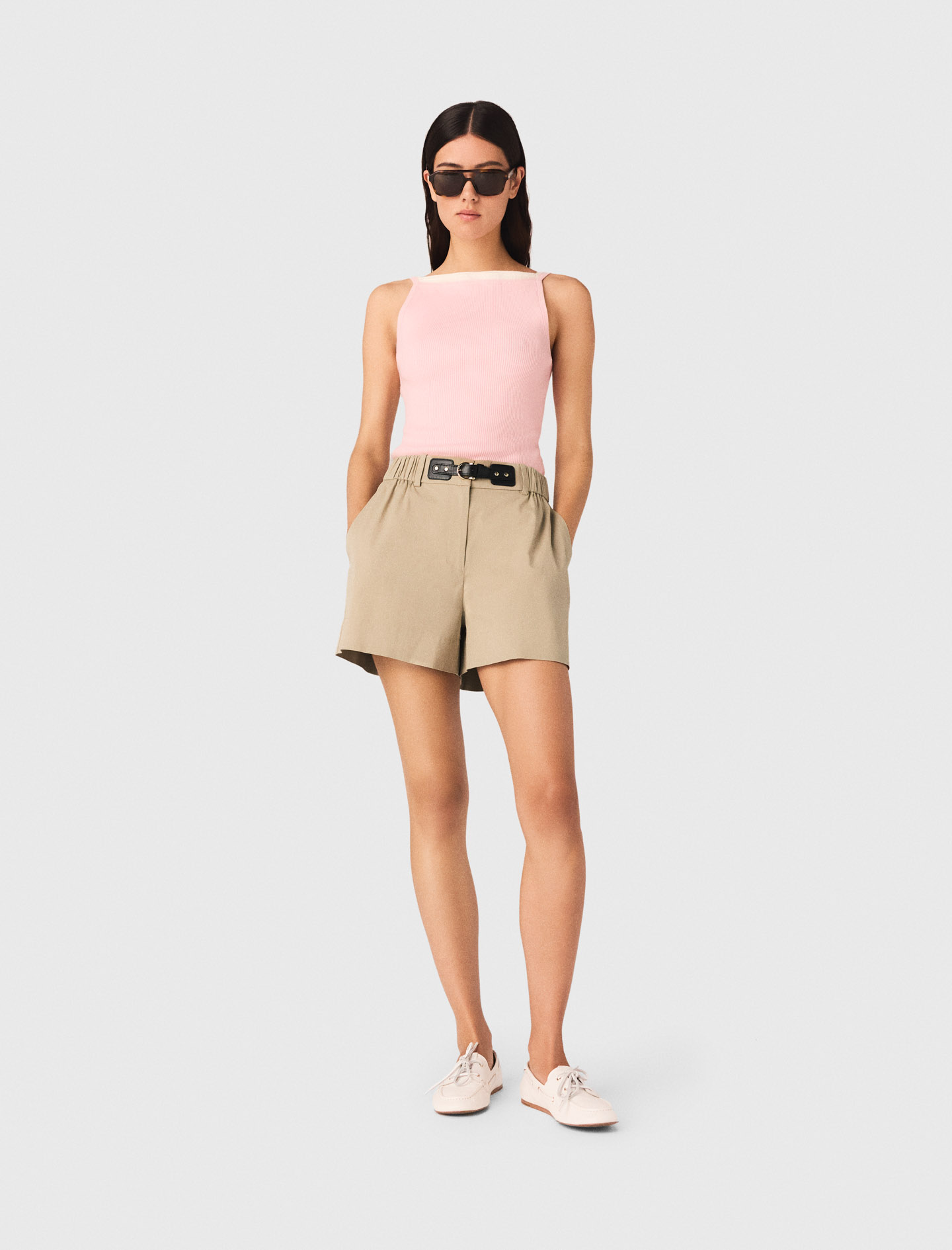 High Straight-neck Top - Pink - Size 8 - Maje