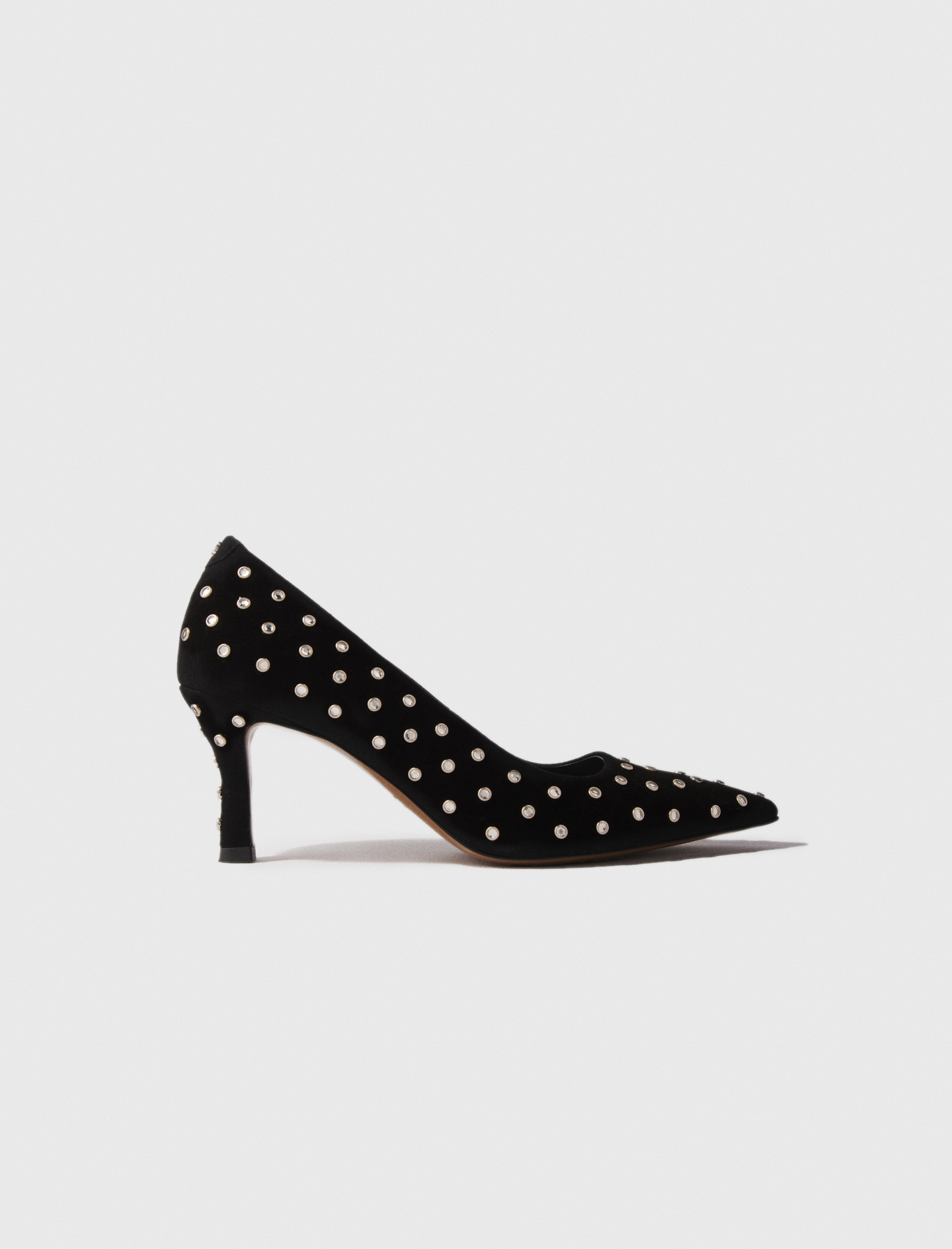 INC Womens Black T-Strap Rhinestone Buckle Accent Sovena Pointed Toe Stiletto Zip-Up Pumps Shoes M