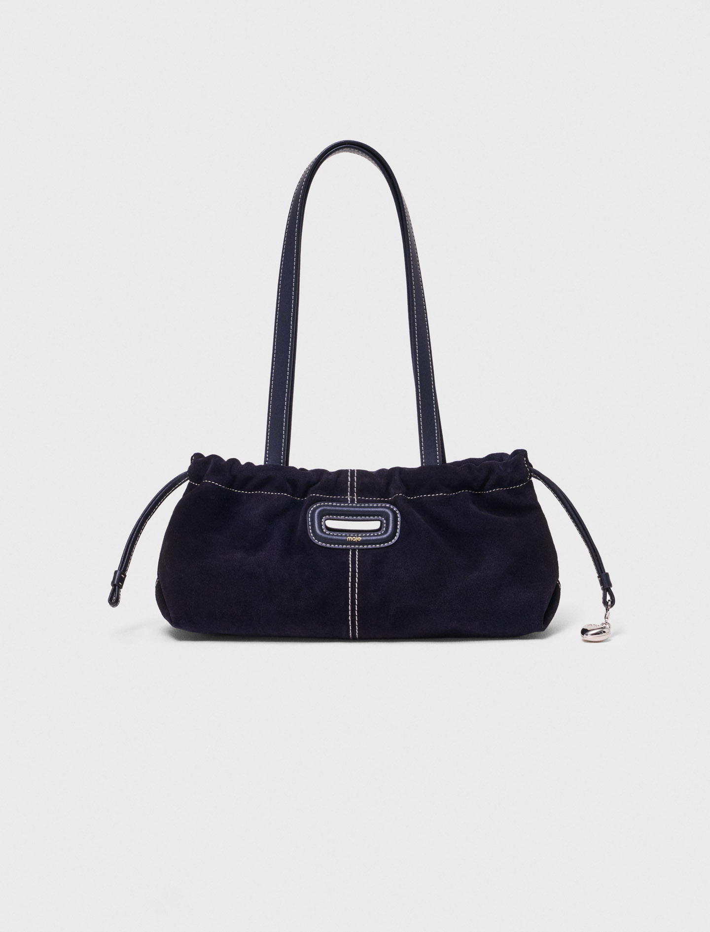 Topstitched Suede Milpli Gazette - Marine Blue - Maje