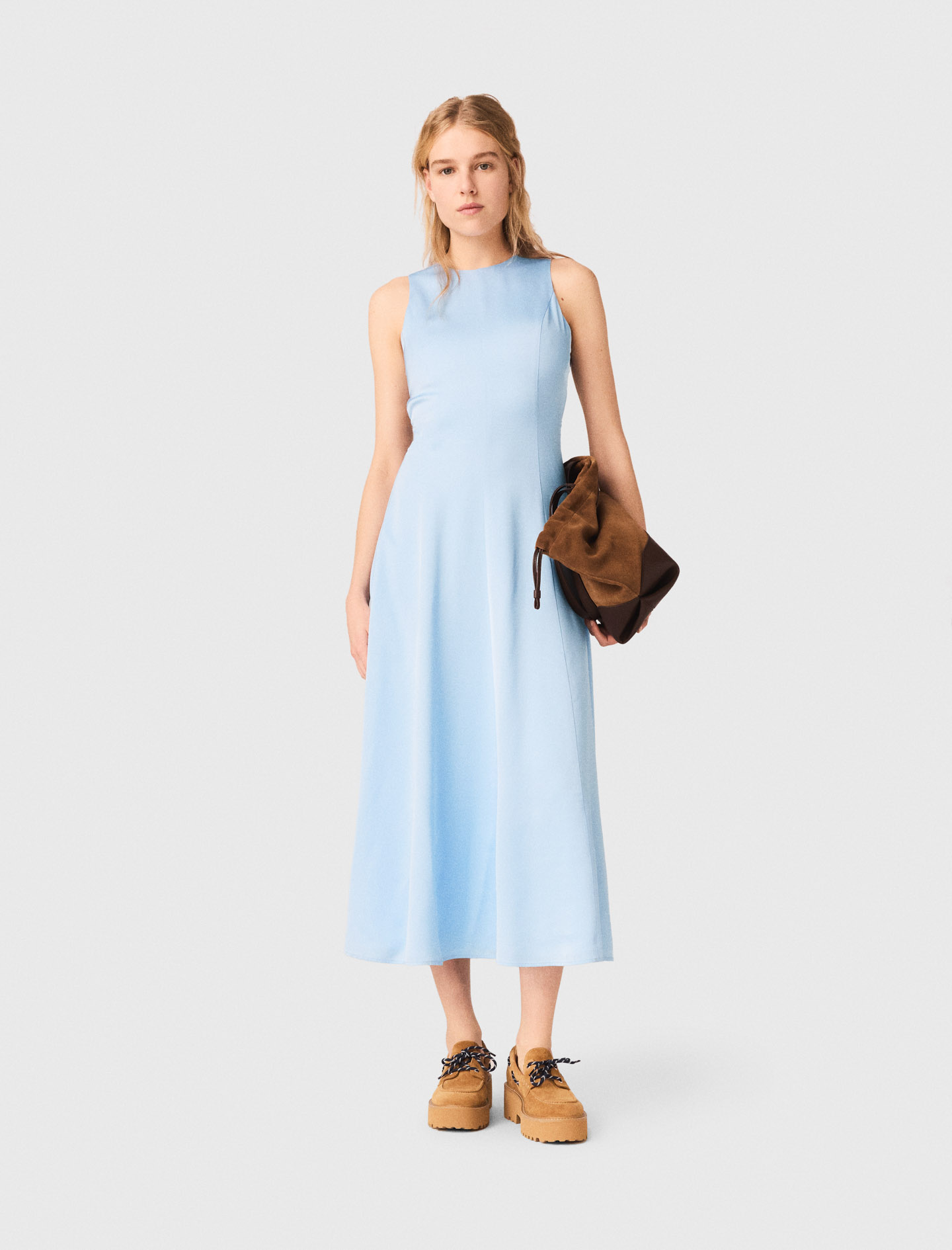 Open-back Maxi Dress - Blue - Size 6 - Maje