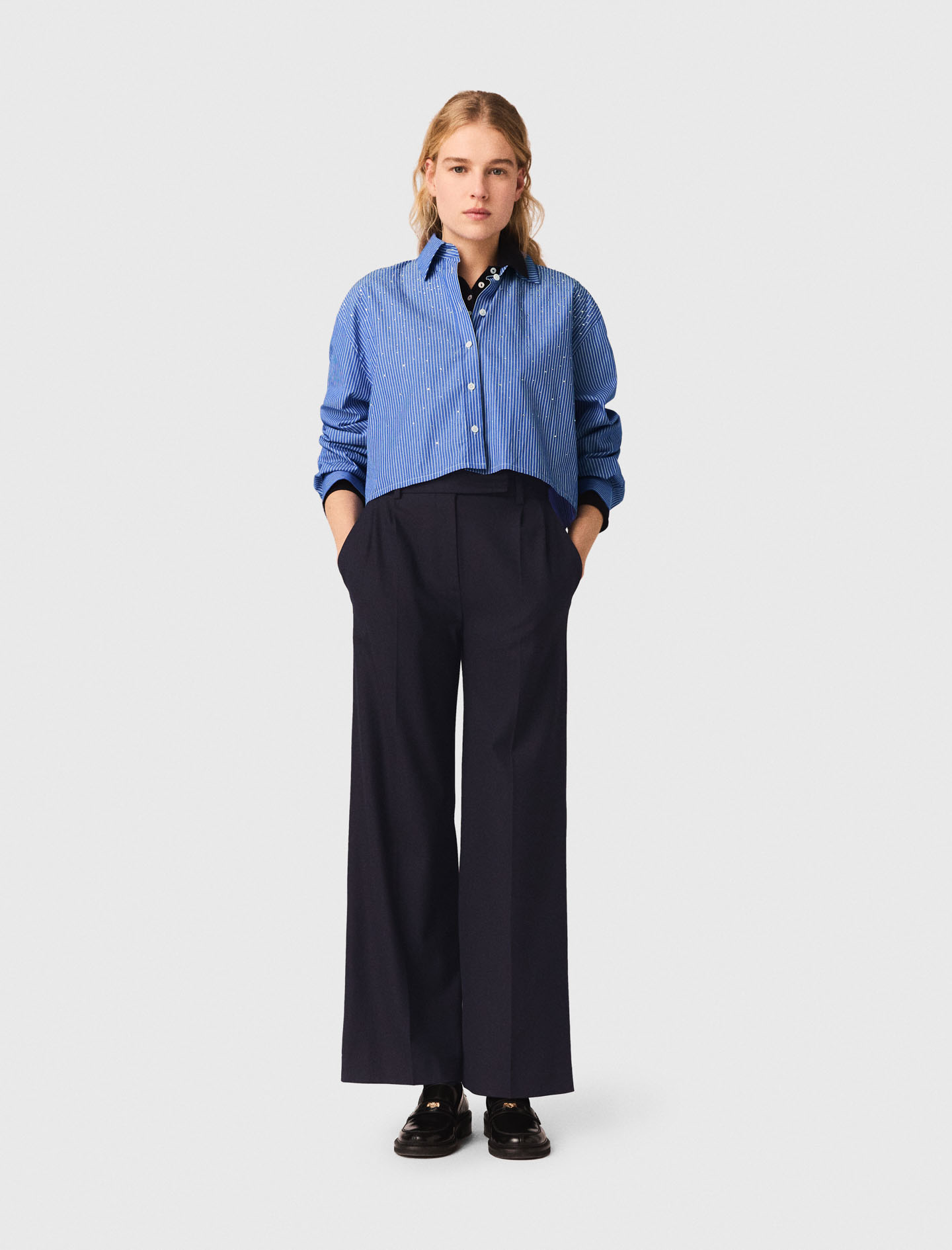 Wide-leg Suit Trousers - Black - Size 14 - Maje