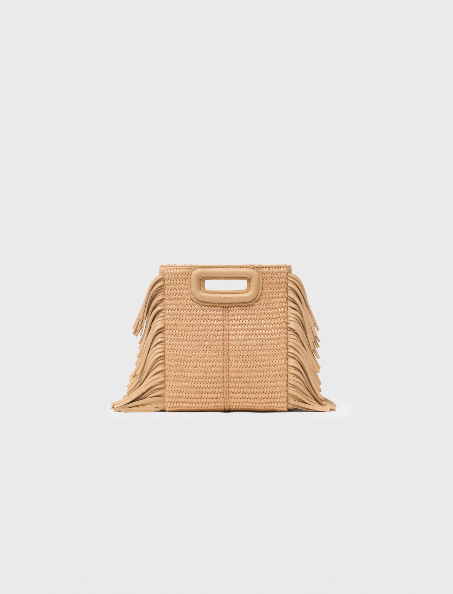 Raffia Effect M Mini Bag - Beige - Maje