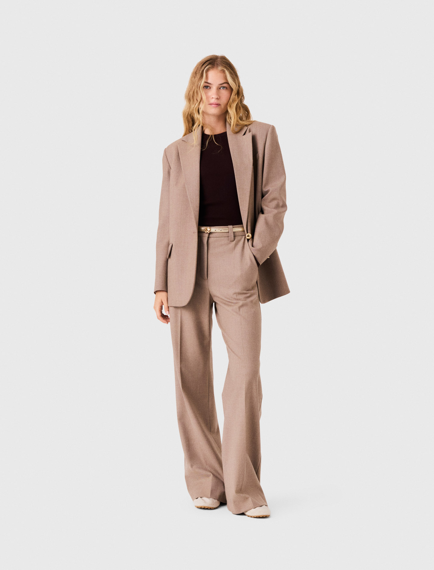 Suit Jacket - Beige - Size 12 - Maje