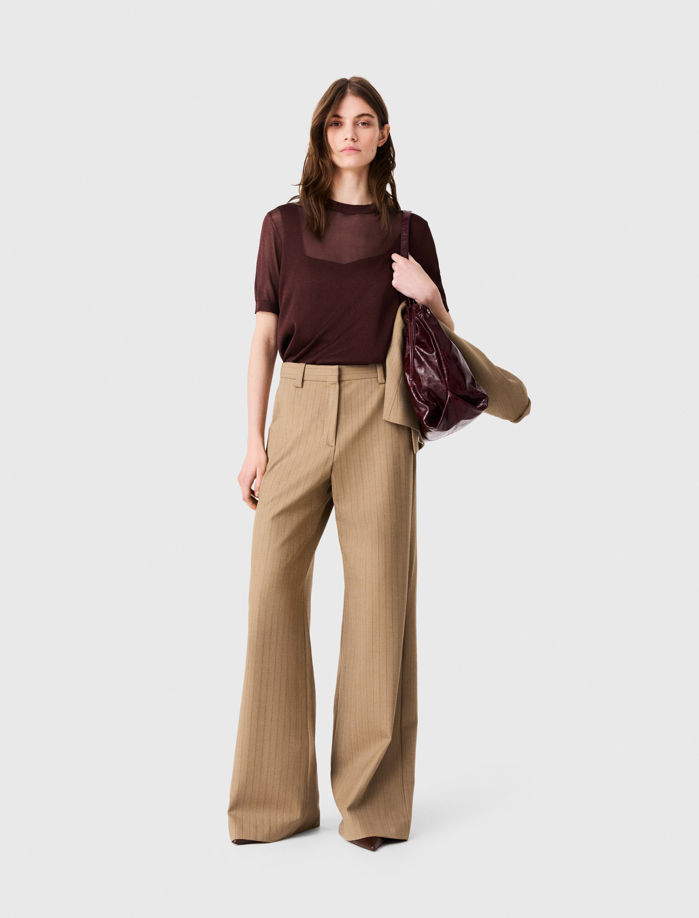 Suit Trousers - Beige - Size 10 - Maje