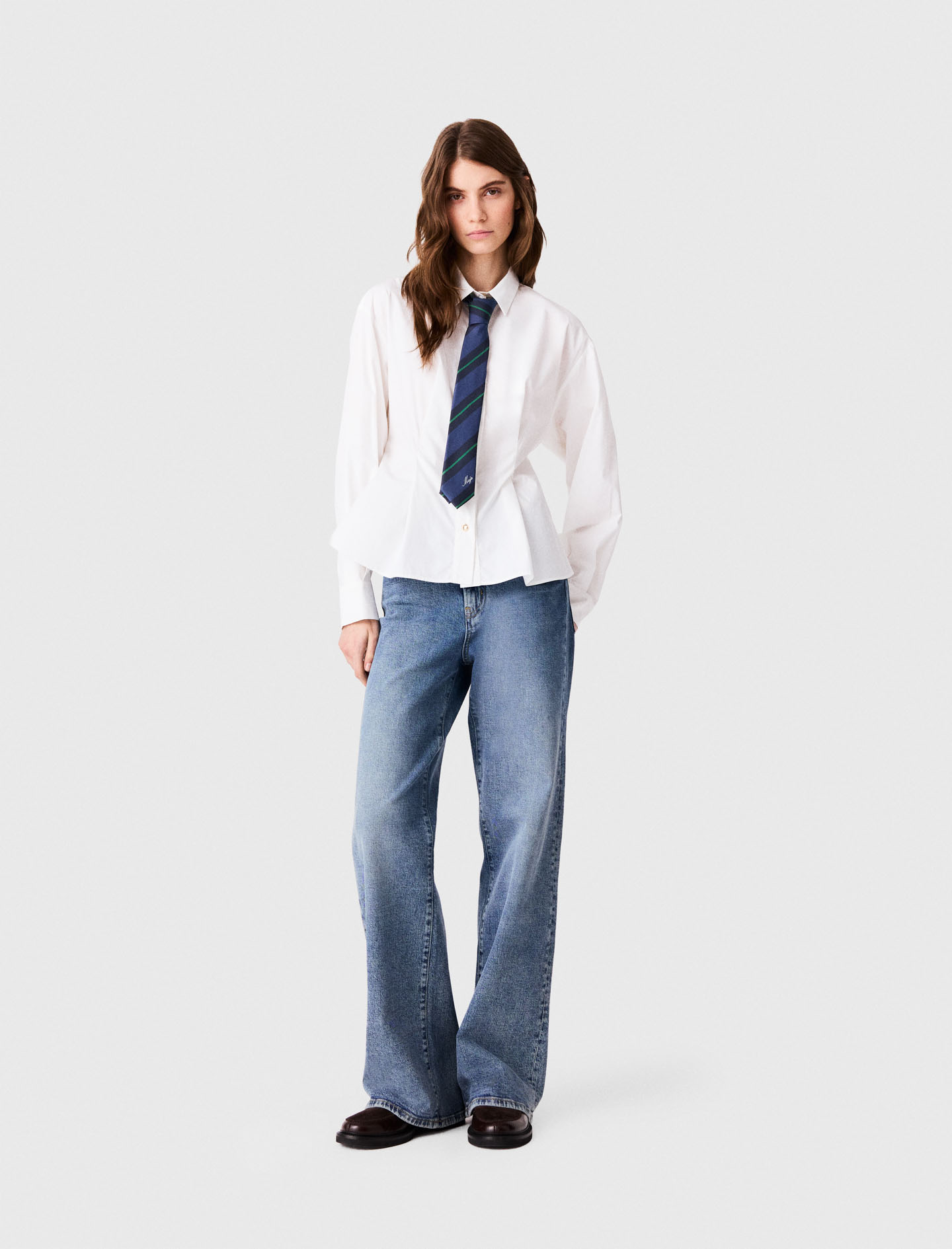 Shirt With Lace-up Back - White - Size 12 - Maje