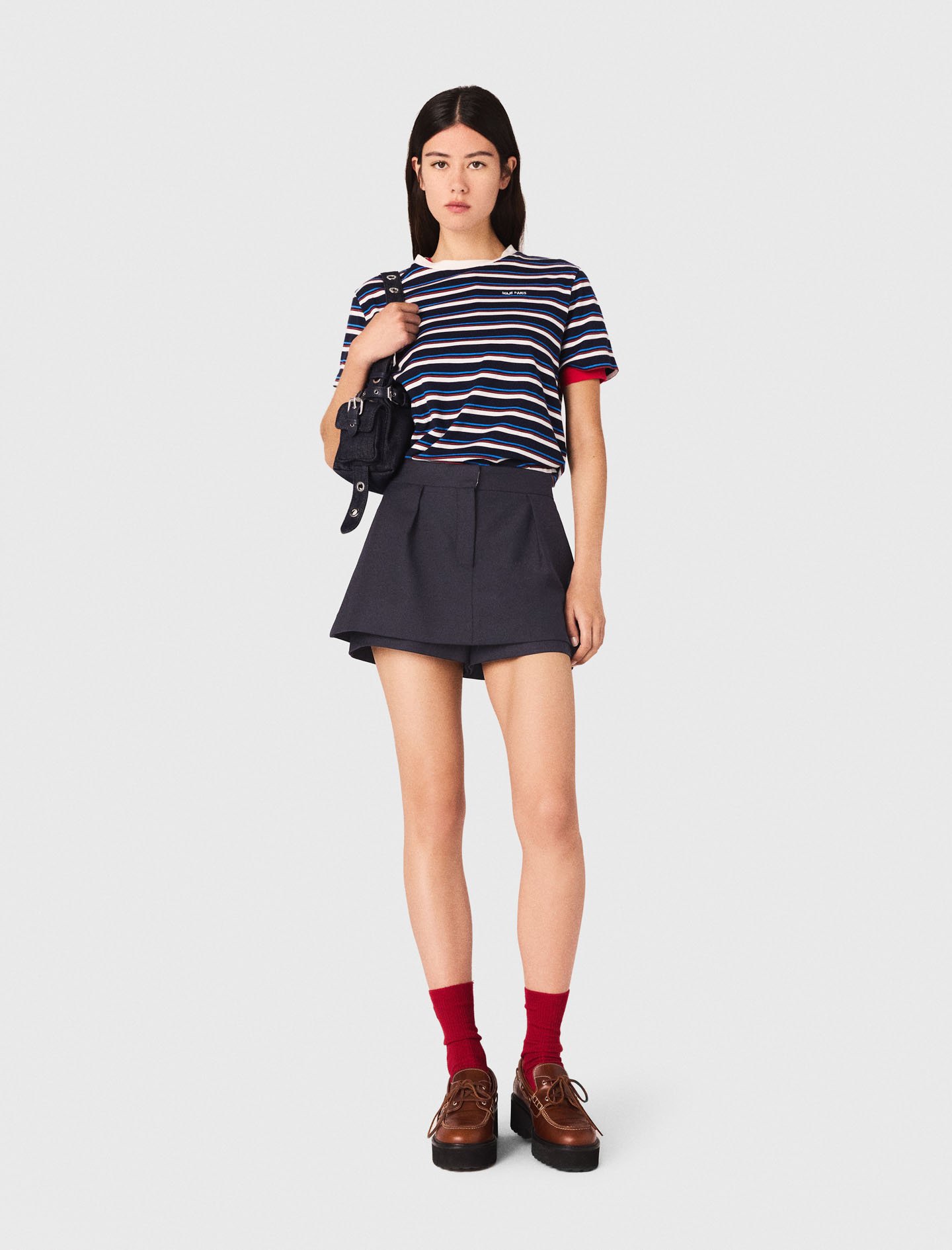 Maje Tailored Skort In Blue