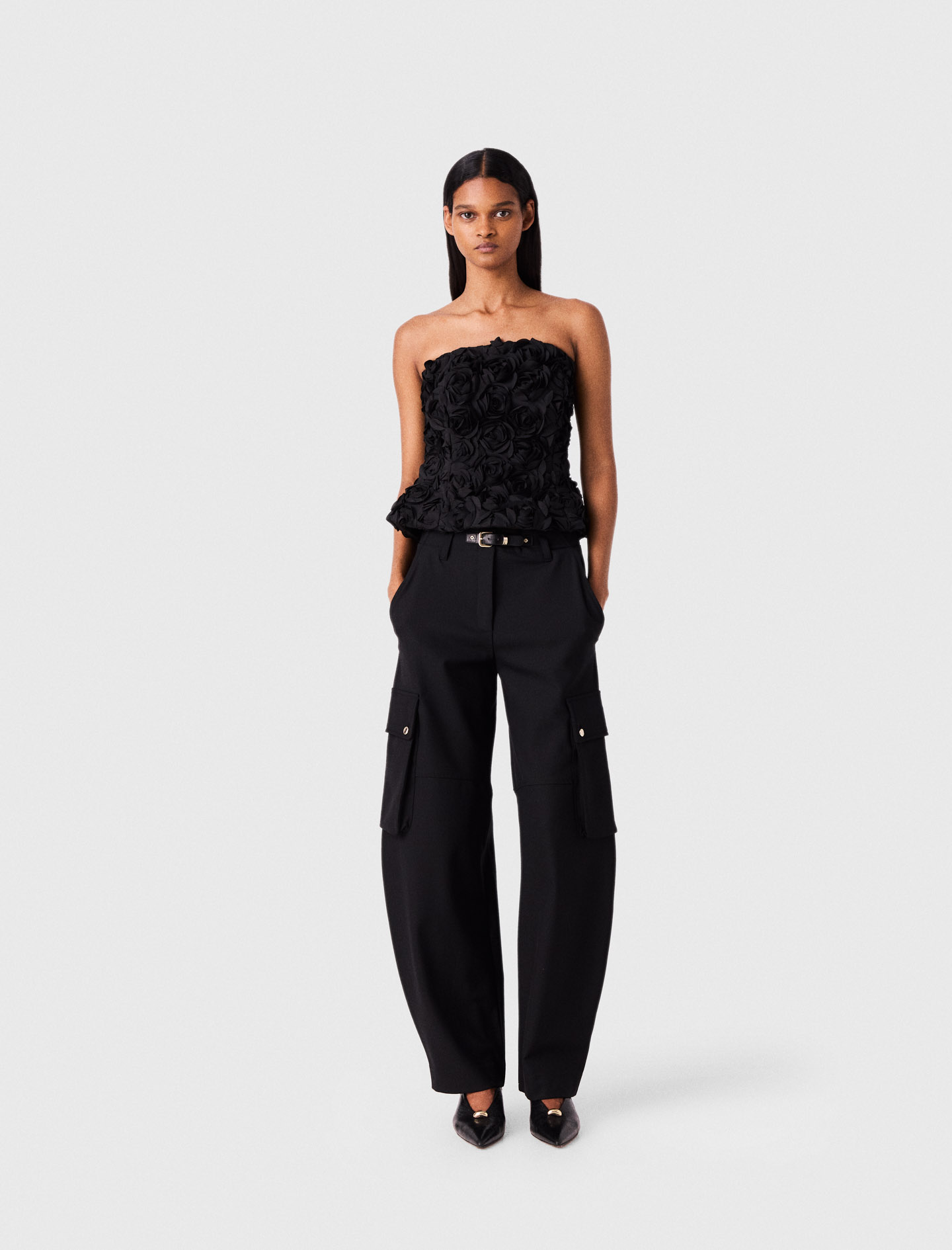 Cargo Trousers - Black - Size 14 - Maje