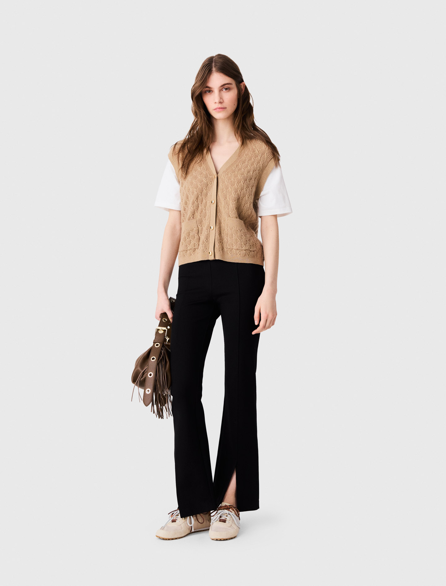 Slit Trousers - Black - Size 8 - Maje