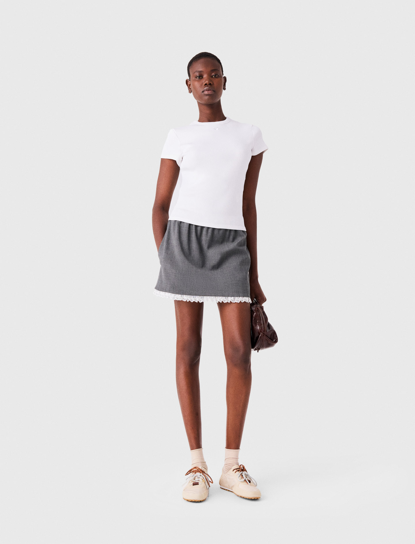 Cotton T-Shirt - White - Size 6 - Maje