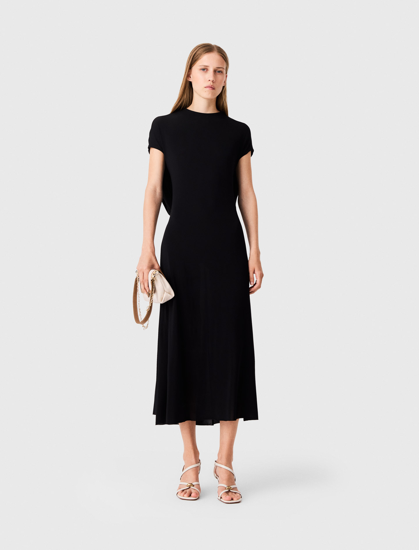 Cowl-back Maxi Dress - Black - Size 8 - Maje
