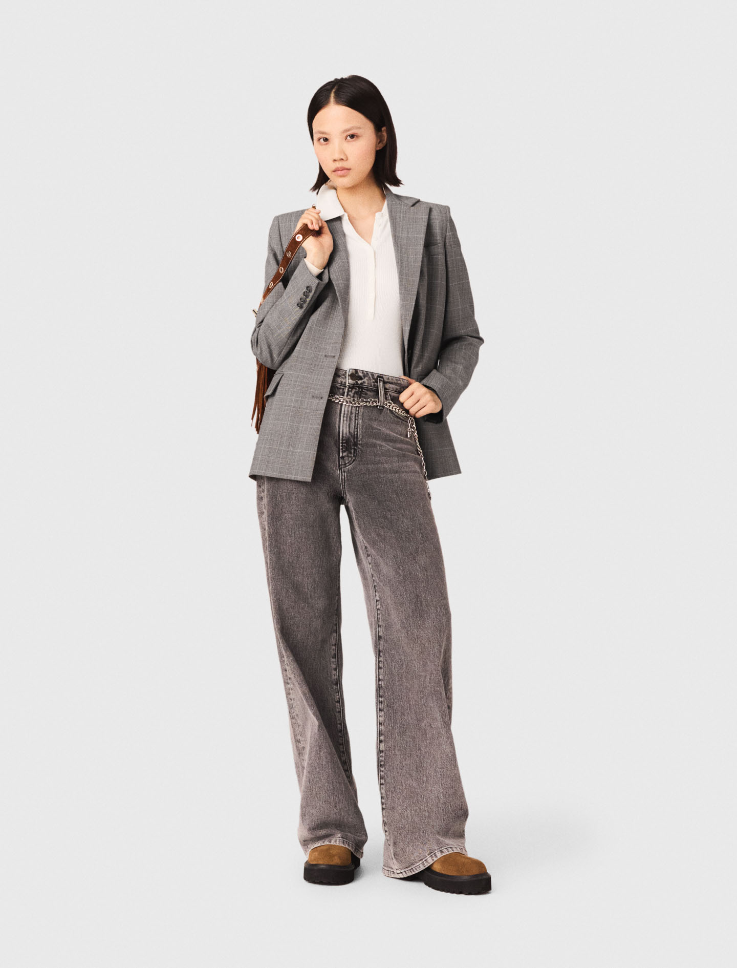 Wide-Leg Jeans With Belt main image 0
