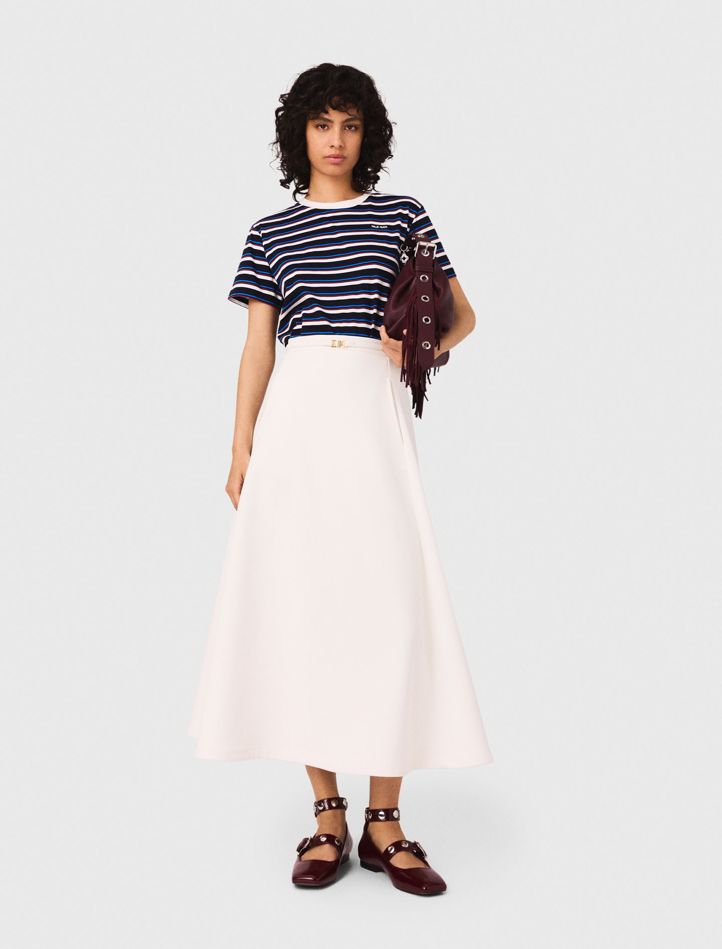 Maje Heavy Crepe Petticoat In Black