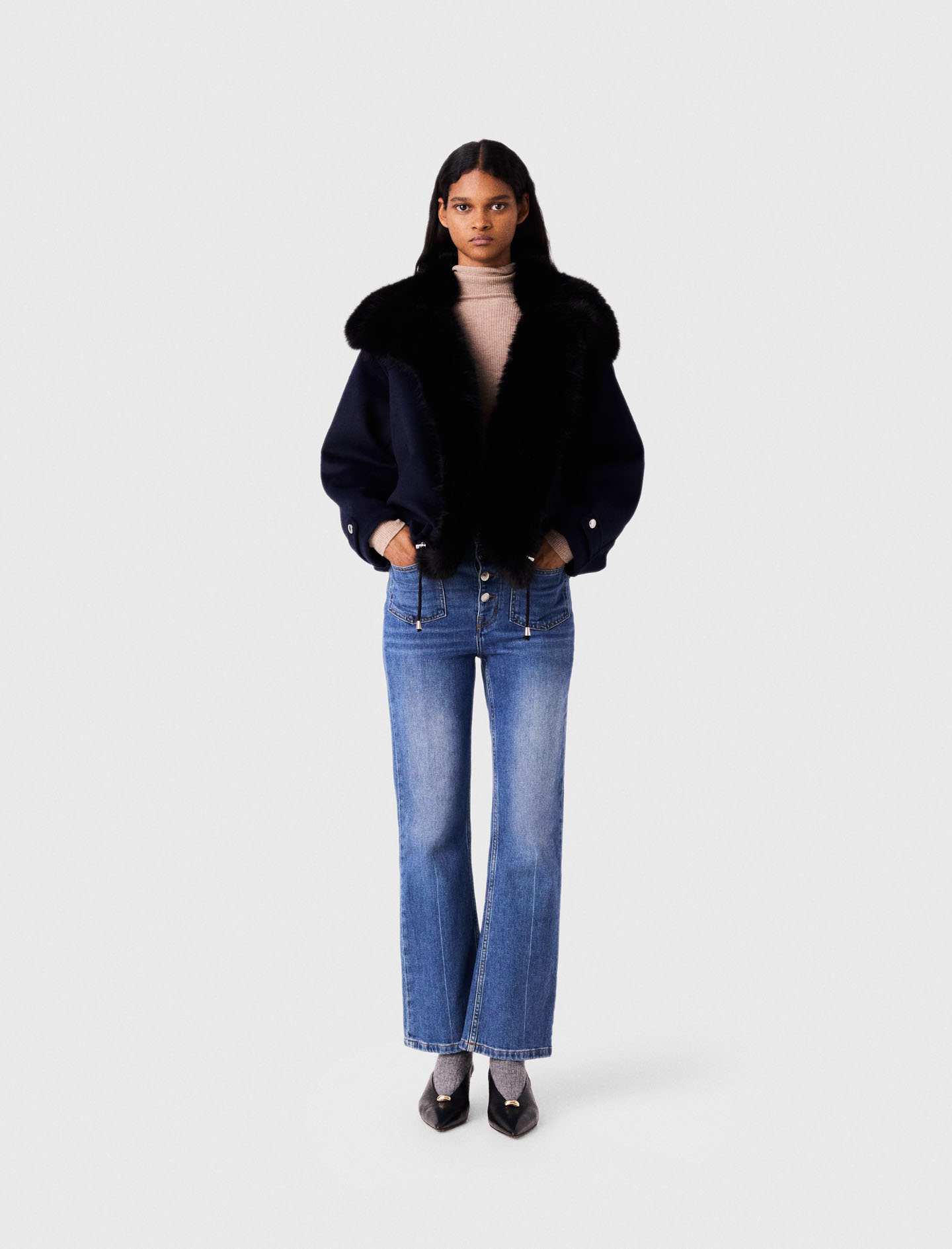 Denim Jeans With Pockets - Blue - Size 12 - Maje