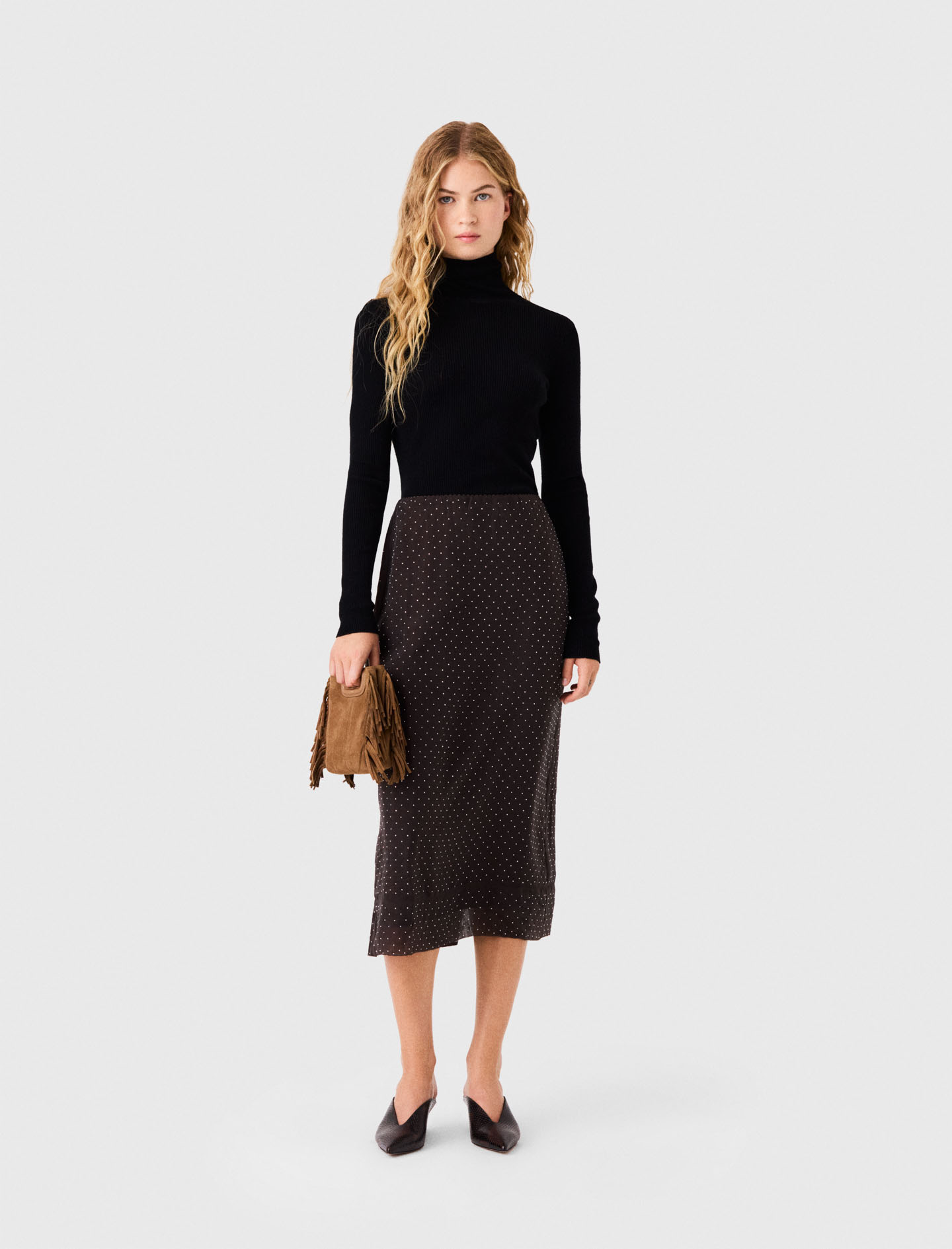 Second-skin High-neck Jumper - Black - Size 8 - Maje