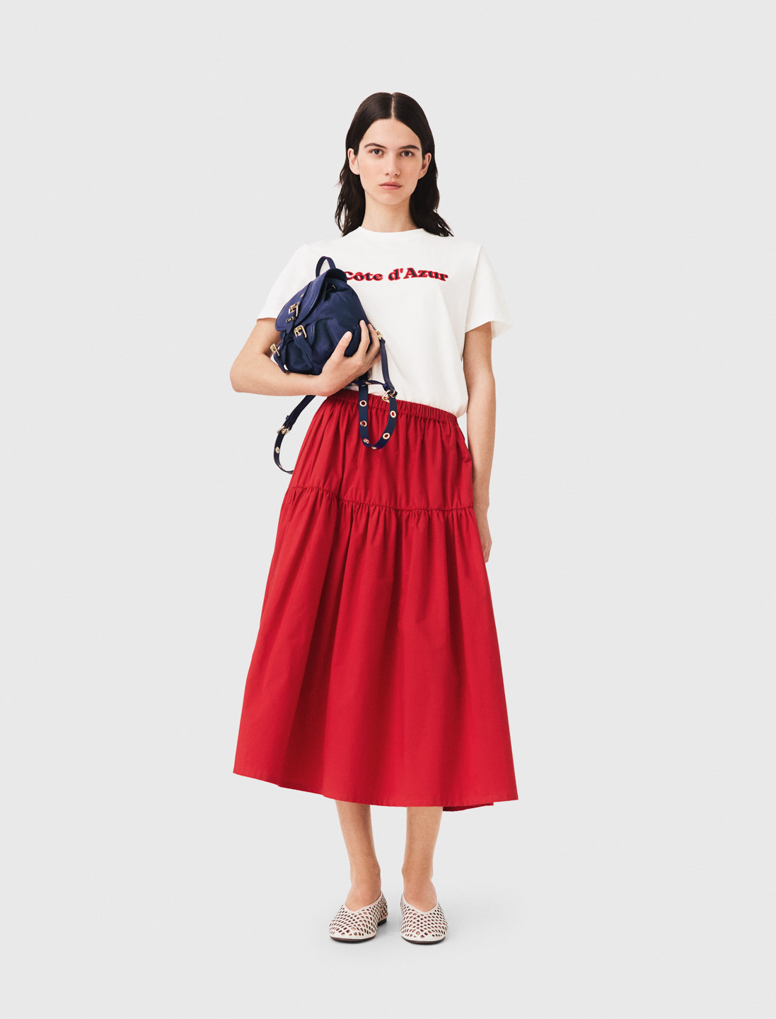 T-Shirt With Embroidery - White - Size 10 - Maje