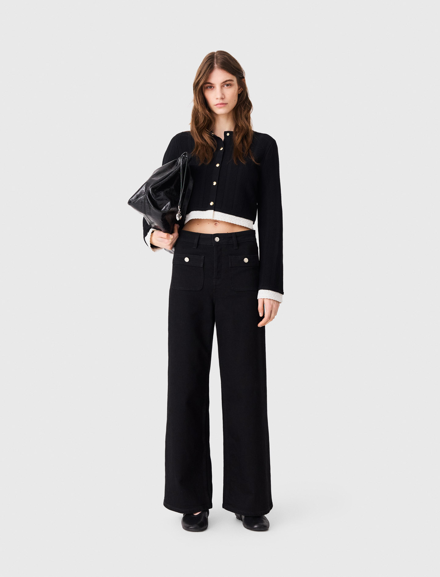 Straight-leg Jeans With Patch Pockets - Black - Size 8 - Maje