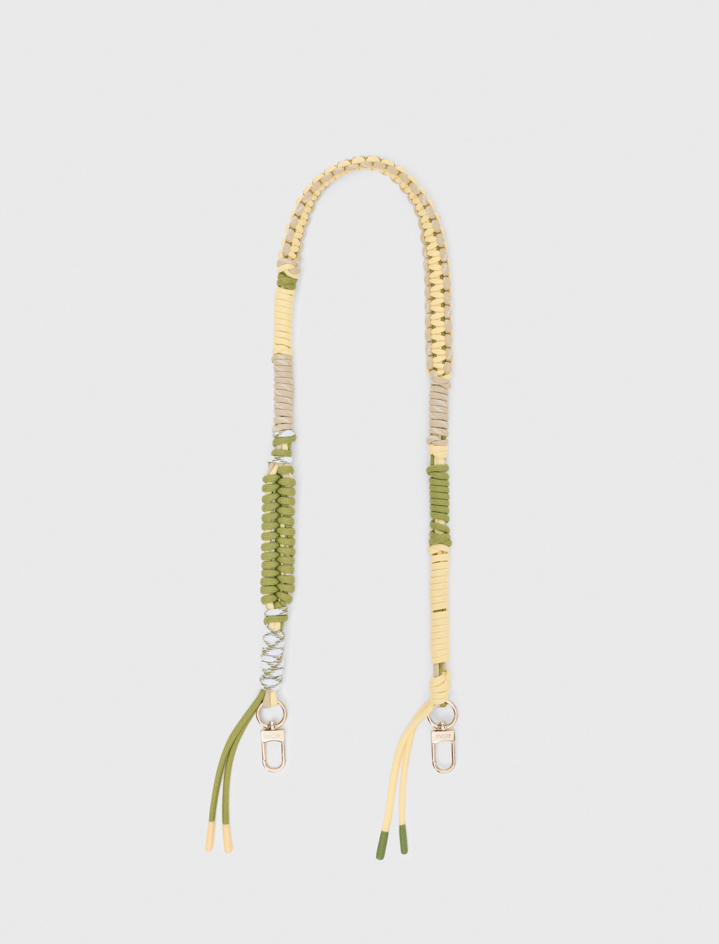 Braided Coloured Cord Strap - Yellow - Maje